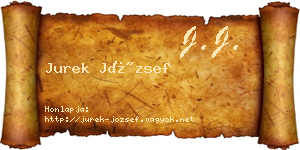 Jurek József névjegykártya